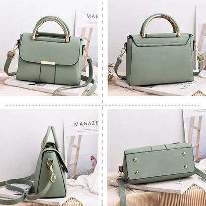 Simple Handbag For Women PU Leather Shoulder Bag Fashion Small Handle Bag Designer Crossbody Bag Daily Lady Shopping Hand Pouch