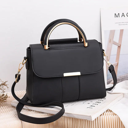 Simple Handbag For Women PU Leather Shoulder Bag Fashion Small Handle Bag Designer Crossbody Bag Daily Lady Shopping Hand Pouch