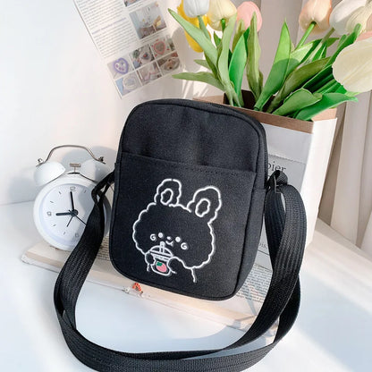 Cute Canvas Small Bag Female Large Capacity Travel Crossbody Bag Fashion Student Girl Shoulder Bags For Teenager Messenger Bags