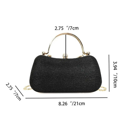 Wedding Bridal Beaded Women Evening Bag Dinner Bag Chain Shoulder Handbags Elegant Rhinestones Clutch Egg Shape Evening Bag